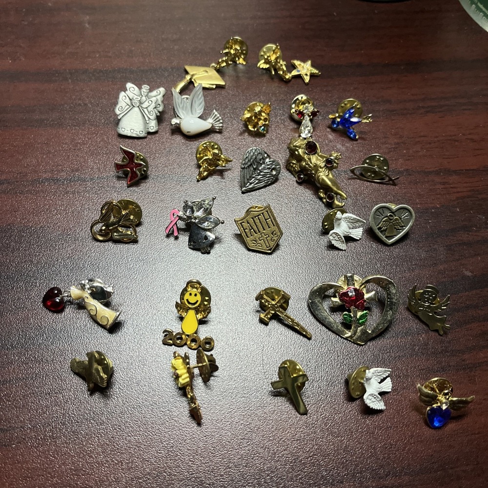 Lot Of 27 Christian‎ Religious Religion Angel Lapel Hat Pins